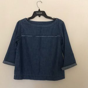 Madewell Chambray Cropped Top